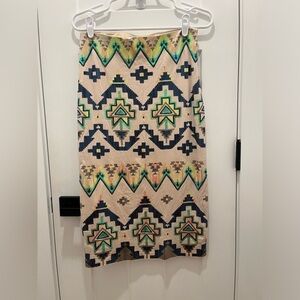 Express Women’s Pencil Skirt Size S Sequined Aztec Design  Zip Full Line